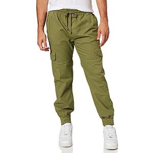Urban Classics Herenbroek Military Jogg Cargo Pants met opgestikte zakken voor mannen, verkrijgbaar in 6 kleuren, maten XS - 5XL, Newolive, L