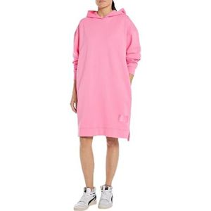 Replay Dames regular fit sweatshirt jurk met capuchon, 367 Candy Pink, XS