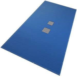 VOUNOT Rechthoekig afdekzeil voor zwembaden 10 x 5 m, dekzeil voor zwembad van PE 160 g/m² met centraal ontwateringsnet, beschermende deken, blauw-grijs