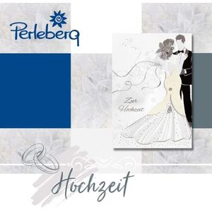 Perleberg - unieke bruiloftskaart met hartmotief en tekst - prachtige kaart met hart 11,6 x 16,6 cm - kaart voor bruiloft met felicitaties - hoogwaardige en bijzondere bruiloftskaarten