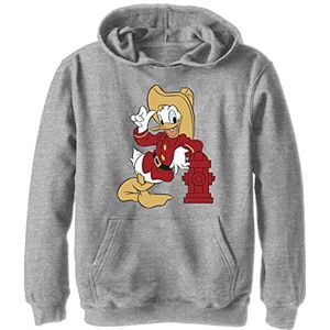Disney Donald Duck Firefighter Outfit Boys Hoodie, Athletic Heather, S