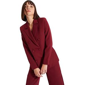 TRENDYOL Dames rechte lange mouwen regular blazerjack blazer, bordeaux, 36