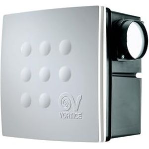 Vortice 12065 inbouw-schachtventilator, timer en vochtigheidsbediening, 110 m3 per h luchtcapaciteit, Micro 100 T HCS wit