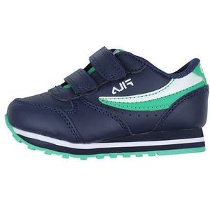 FILA Unisex Orbit Velcro TDL Sneakers voor kinderen, Fila Navy Deep Mint, 24 EU