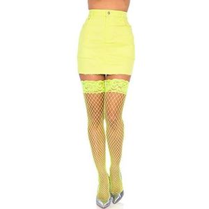 LEG AVENUE Damen Stay Up Strumpfhose, neon yellow, Einheitsgröße EU