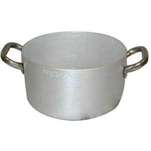 Pentole Agnelli Professioneel aluminium 3 mm steelpot met 2 roestvrijstalen handgrepen, 9,51 liter