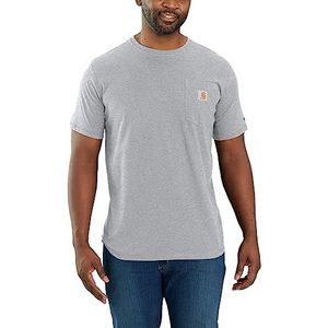 Carhartt Heren middelzware zak met korte mouwen, grote Force Relaxed Fit Midweight Short Sleeve Pocket T-shirt, gemengd grijs, XL