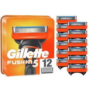 Gillette Fusion5 Scheermesjes (12 Stuks) Voor Mannen, 5 Antifrictiemesjes Voor Maximaal 20 Scheerbeurten Per Navulmesje, Navulmesjes, Past In Brievenbus