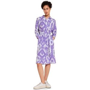 Street One AOP Linen Shirt voor dames, lange jurk, geur van lavendel, 36