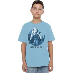Star Wars Ahsoka Ready Unisex Kids T-shirt, lichtblauw, 12-13 jaar, Lichtblauw, 12-13 jaar