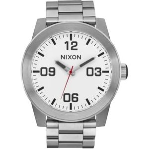 Nixon Uniseks analoog Japans kwartsuurwerk met roestvrijstalen armband A346-179-00, wit/zilver.