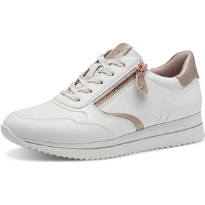 Jana - Damessneakers - Wit en Roségoud - Veganistisch - Met Ritssluiting