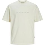 JACK & JONES JOREASTER Activity Tee SS Crew Neck, Botercrème/print: org, S