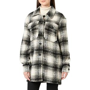 ONLY TALL Vrouwen ONLALLISON Shacket Tall OTW FN jas, Pumice Stone/Checks: W. Black Checks, S, Pumice Stone/Checks: w. Black Checks, S