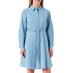 SelectedFemme Dames SLFTAMMY LS Short Shirt Dress NOOS Jurk, Blauw, 34