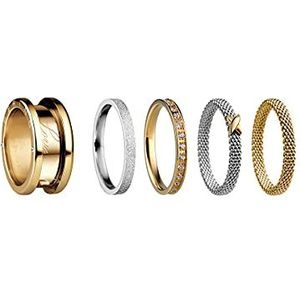 BERING Verwisselbare ringset voor dames in zilver en goud met uniek Twist-& Change-systeem, Symphony-set E