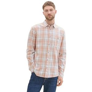 TOM TAILOR heren overhemd, 35997 - Coral Grey Twill Check, L