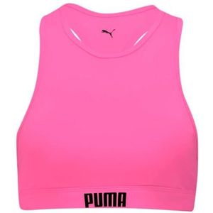 PUMA Dames Racerback Swim Top Bikini Bovendeel, fluor-roze, XS