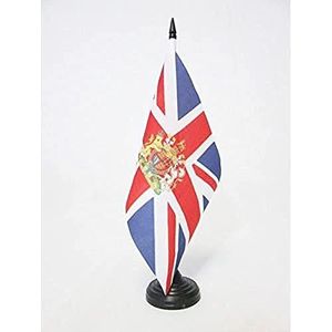Verenigd Koninkrijk tafelvlag met wapens 21x14cm - KLEINE Engelse KANTOORVLAG - UK - Groot-Brittannië 14 x 21 cm - AZ VLAG