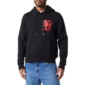 Tommy Hilfiger Hoody met borstprint voor heren, Zwart, M