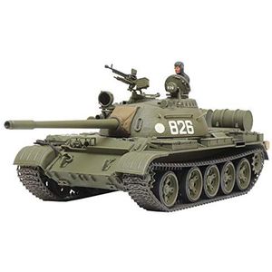 TAMIYA 32598 T55 Tank 1:48 Russische Mit. KPz T-55, getrouwe replica, modelbouw, plastic bouwpakket, knutselen, hobby, lijmen, modelbouwset, assembleren, ongelakt, groen
