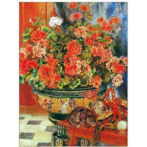 ArtPlaza Renoir Pierre-Auguste - geranium and cats, decoratieve panelen, hout, meerkleurig, 60 x 1,8 x 80 cm
