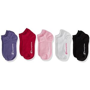 Champion Sokken (5 stuks) voor meisjes, meerkleurig (fuchsia/roze/zwart/paars/wit), 31-34