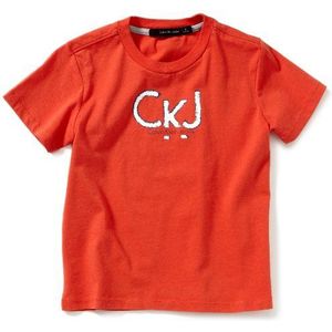 Calvin Klein Jeans Baby - Jongens hemd CBP243 JV6K6, Oranje (358), 110 cm