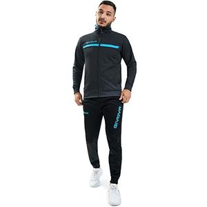 Trainingspak GIVOVA One Full Zip Polarfleece donkergrijs/turquoise