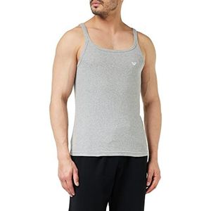 Emporio Armani Underwear Men's Ribbed Stretch Cotton Top Tank, Light Grey Melange, M, lichtgrijs gem, M