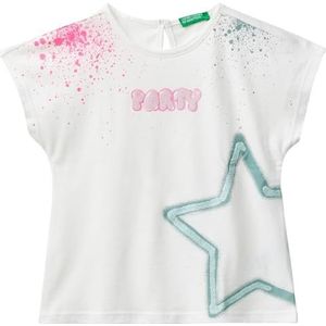 United Colors of Benetton T-shirt voor meisjes en meisjes, Wit, 3 jaar