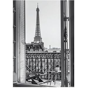 Close Up Paris Eiffeltoren poster - DIN A3 (29,7 x 42 cm) - Premium Vintage wanddecoratie - uitzicht kunstdruk Homedecor