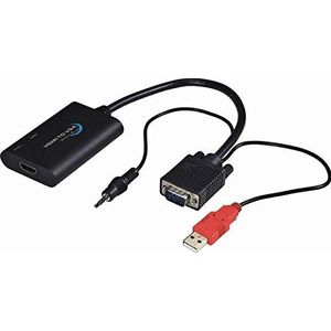PremiumCord Elektronische HDMI-converter naar VGA + audio-interface, FULL HD 1080p, jackstekker 3,5 mm