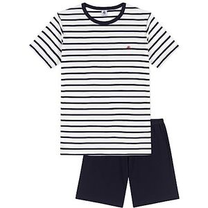 Petit Bateau Pyjacurt jongens, Blauw, 14 Jaren