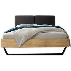 Stella Trading Keke Modern massief houten bed, 140 x 200 cm, comfortabel balkenbed van massief sparrenhout met metalen glijders, 146 x 97 x 215 cm