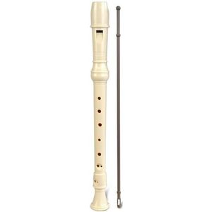 Bontempi | Ivoorkleurige blokfluit, barok-greep, 28 noten, schokbestendig materiaal, 330 mm