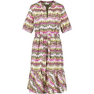Gerry Weber Dames 180036-31429 jurk, groen/paars/roze print, 40, Groen/paars/roze opdruk., 40