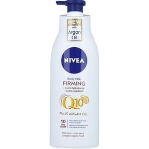 NIVEA Q10 Arganolie Body Milk Firming + Moisturizer (400 ml), vitamine C bodylotion, verstevigende lichaamsbevochtiger, verbetert de elasticiteit in 10 dagen