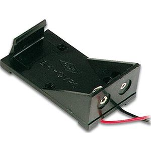 9 volt batterijconnector met zwarte en rode stroomdraden.