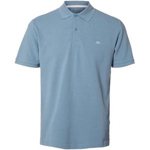 SELETED HOMME Slhdante Ss Polo Noos Poloshirt voor heren, Blue Shadow., S