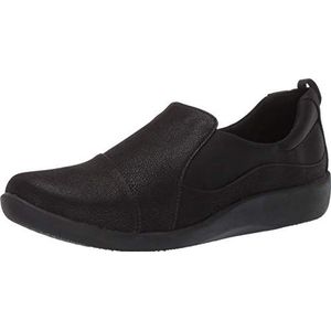 Clarks Sillian Paz instappers voor dames, Zwart Synthetische Nubuck, 39 EU