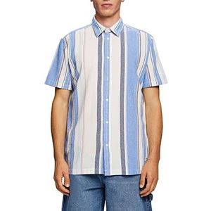 ESPRIT Shirt met korte mouwen met strepen, 100% katoen, bright blue, XS