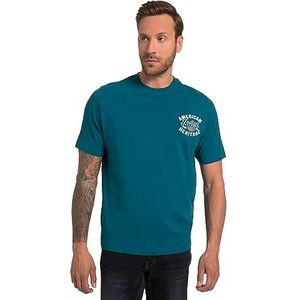 JP 1880, T-shirt voor heren, grote maten, halve mouwen, borduurwerk, ronde hals, Donkerpetrol, 3XL