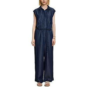 ESPRIT Collection Lange onesie in denim-look, Tencel™, Blue Dark Washed., 32