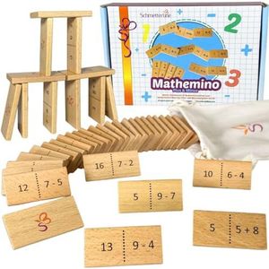 SCHMETTERLINE® Wiskunde-Domino rekenen leren met plezier grappig rekenspel vanaf 6 jaar voor 1e klas basisschool (rekenen tot 20)