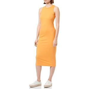 Bestseller A/S Dames Vlamvender Sl Calf Dress Noos Jurk, Mock Oranje, XL