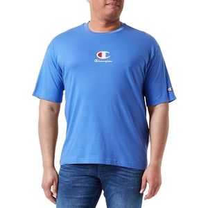 Champion Legacy Icons Plus - S/S Crewneck T-shirt, Blue Jeans, M Heren SS24, Blauw Jeans, M
