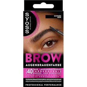 Syoss Wenkbrauwkit wenkbrauwkleur 1-1 zwart niveau 3 (17 ml), wenkbrauwen verven voor een natuurlijke look en een langdurig resultaat