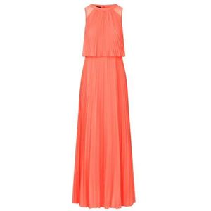 APART Fashion Lange plisséjurk voor dames, koraalrood, 40