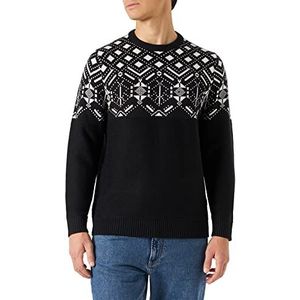 ONLY & SONS Gebreide trui voor mannen, ronde hals, zwart, M
